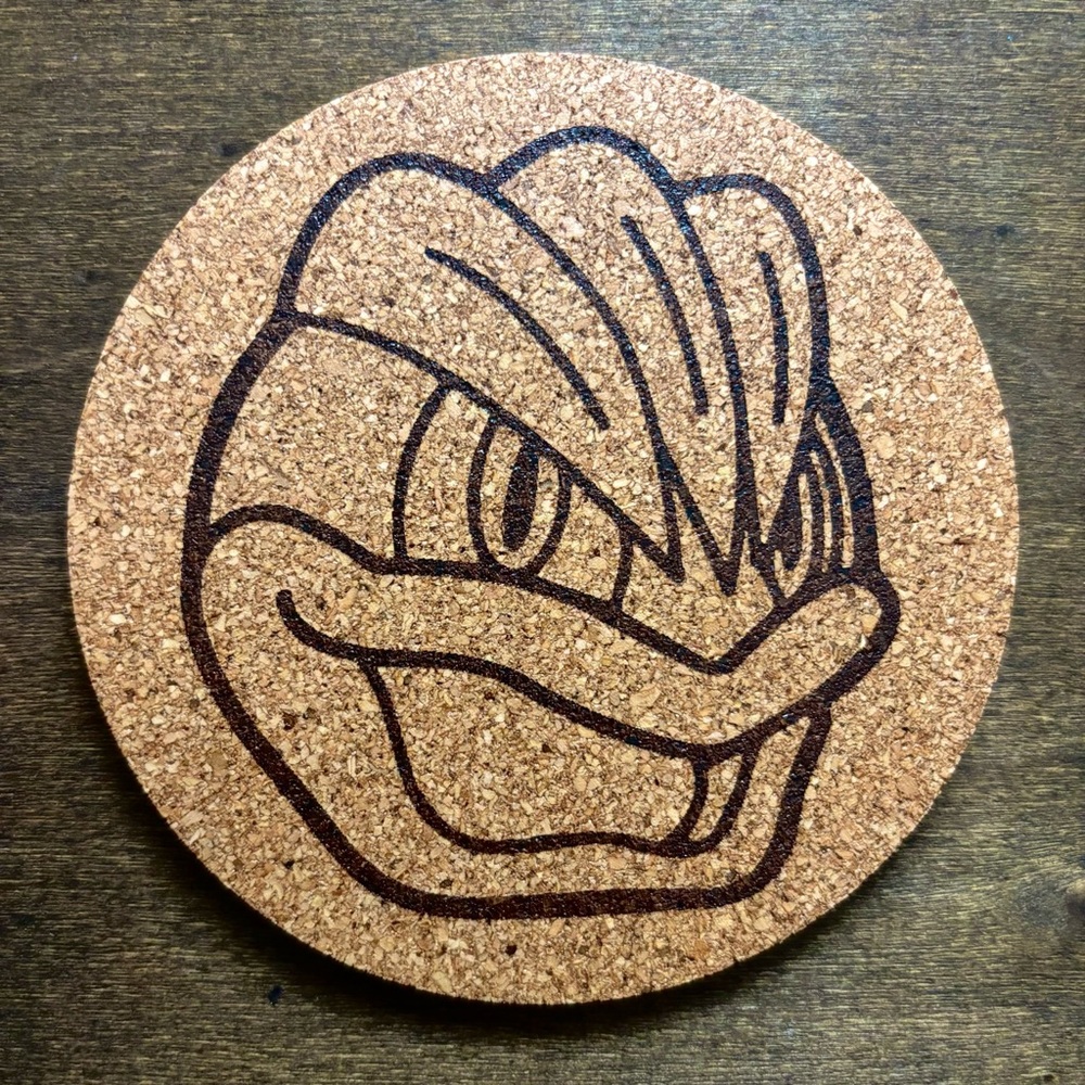 Pokemon Machamp Face Laser Engraved Cork Coaster